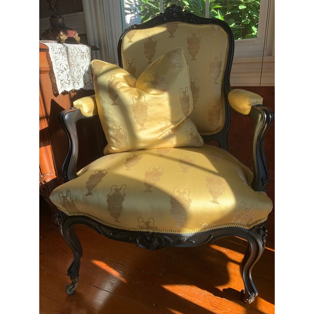 Antique Upholstered Louis XV Armchairs - a Pair For Sale - Image 10 of 11