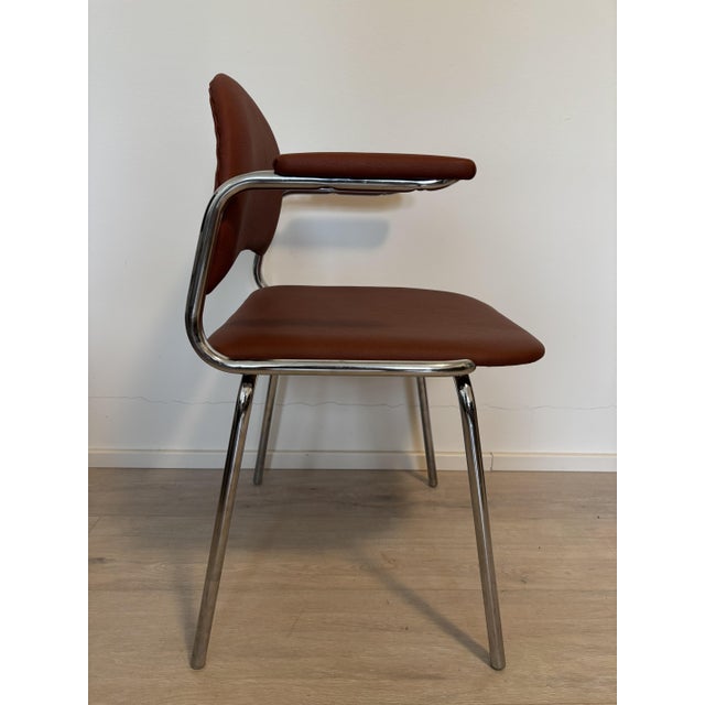 Vintage Terracotta Desk Chair from Kovona, Former Czechoslovakia, 1980s, in Restored conditions. Designed 1960 to 1969...