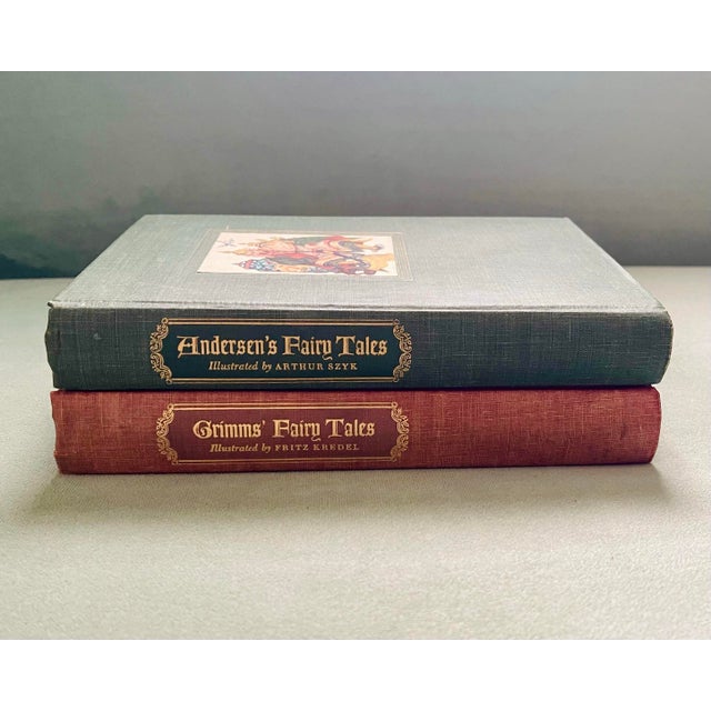 Illustration Vintage Illustrated Fairy Tale Cloth-Back Books - A Pair For Sale - Image 3 of 12