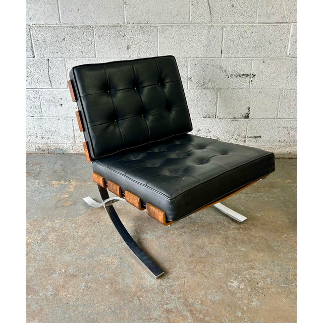 Mid-Century Modern Rare Pair of Mid Century Modern Rosewood and Chrome Barcelona Style Chairs Froscher Germany For Sale - Image 3 of 11