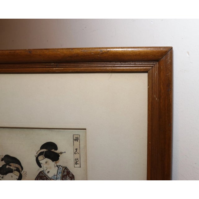 Antique Late 19th Century Utagawa Kunisada Japanese Woodblock Figural Edo Print For Sale - Image 10 of 12