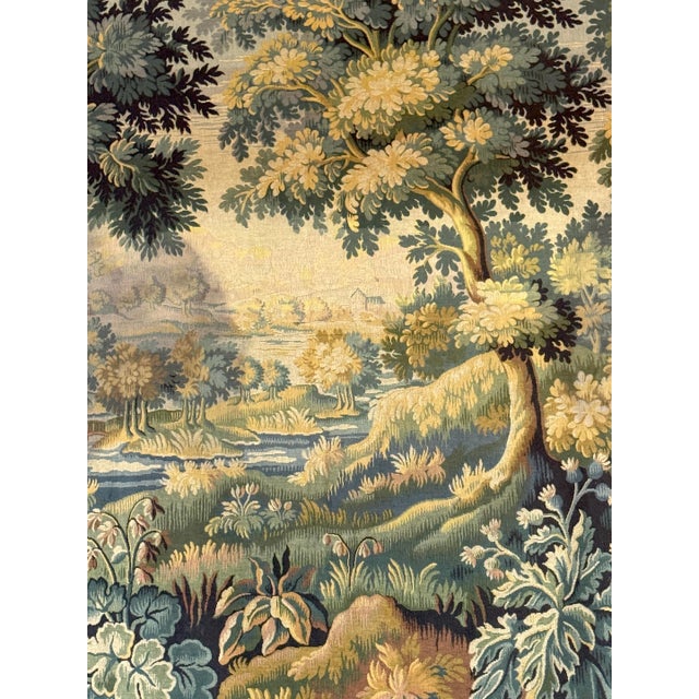 Monumental French Aubusson-Style Verdure Tapestry by Les Tapisseries d’Halluin For Sale - Image 4 of 18