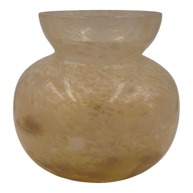 Charles Schneider French Art Deco Mottled "Verre Marmoréen" Art Glass Vase, Circa 1925 For Sale