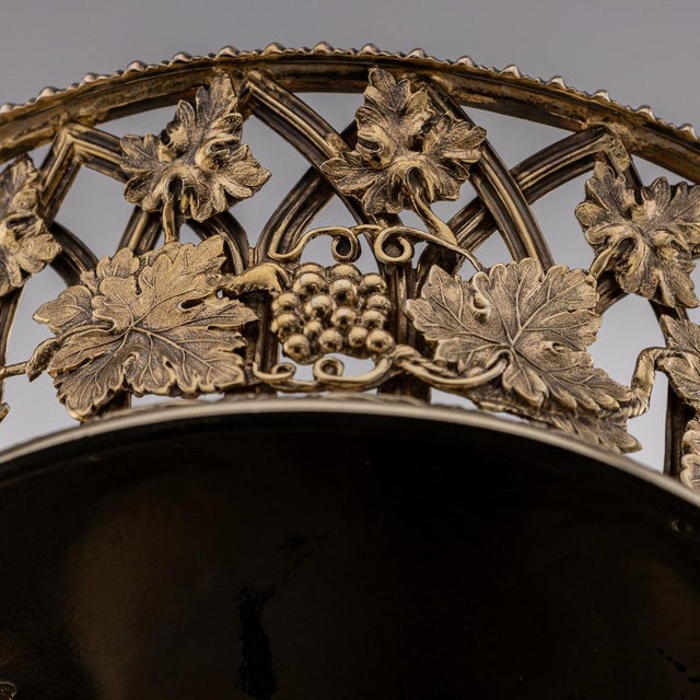 1900 - 1909 20th Century Edwardian Silver Gilt Wine Coasters, London, 1904, Set of 2 For Sale - Image 5 of 18