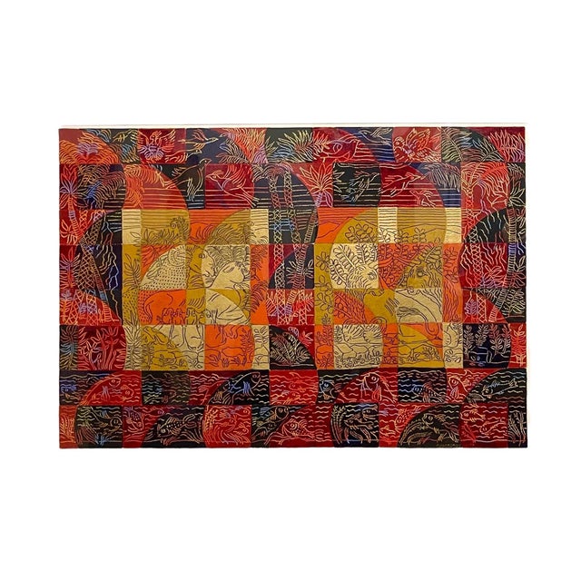 Harry Koursaros, Large Pattern and Decoration Painting Abstract Expressionist Harry Koursaros P&D, 1983 For Sale
