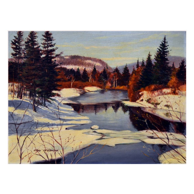 Mid Century Winter River Landscape by Alex McLaren For Sale In Monterey, CA - Image 6 of 6