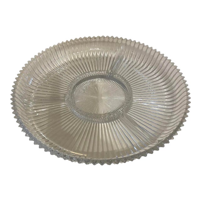 1980s Traditional Glass Platter For Sale