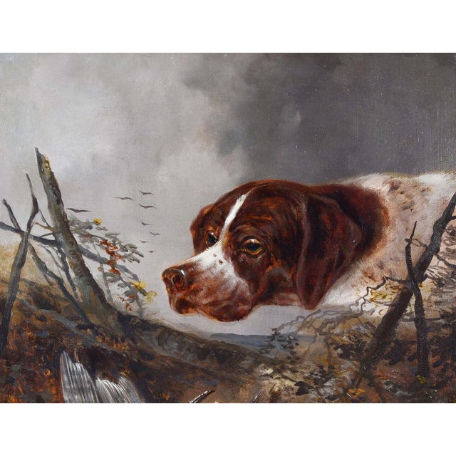 German Artist, Hunting Scene, Late 19th Century, Oil Painting on Canvas, Framed For Sale - Image 4 of 5