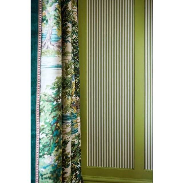 Latin for pine grove Pinetum is a smart pinstripe wallpaper with scalloped edge detail that takes its name from the series...