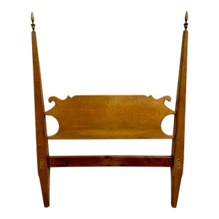 Antique Full Size American Sheraton Style Maple Pencil Post Headboard For Sale