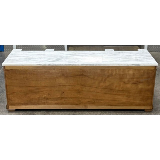 Late 20th Century Neoclassical Low Credenza With Marble Top For Sale In New York - Image 6 of 10