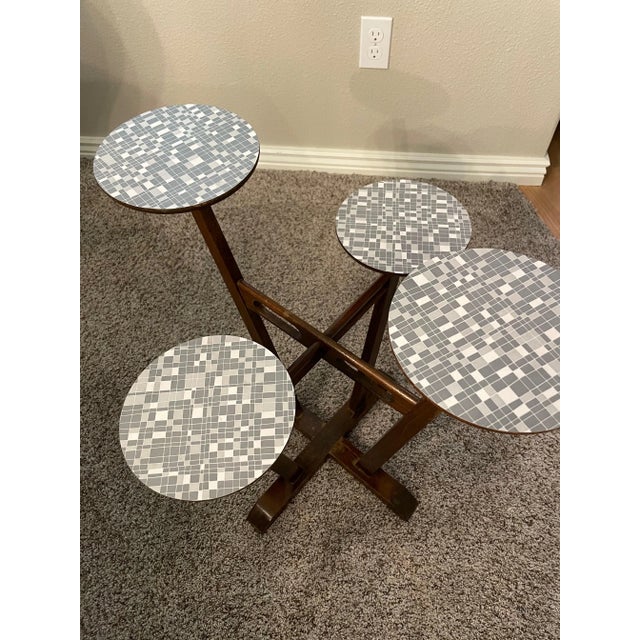 Vintage Mid-Century Minimalist Indoor Plant Stand- 4 Tier Side Table- Retro Flower Table Straight out of the 1950s-1960s...