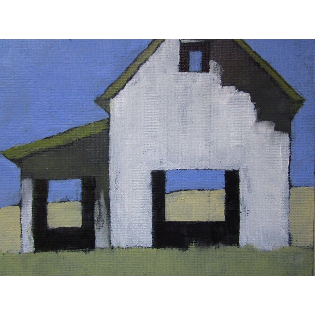 2020s White Barn Art Lynne French California Landscape 10x10 O/C For Sale - Image 5 of 5