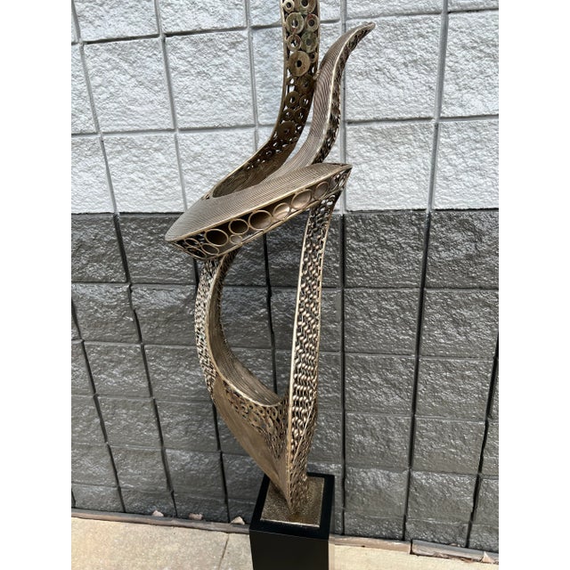 Contemporary Modern Floor Flame Sculpture by Artmax Sculptures For Sale - Image 3 of 7