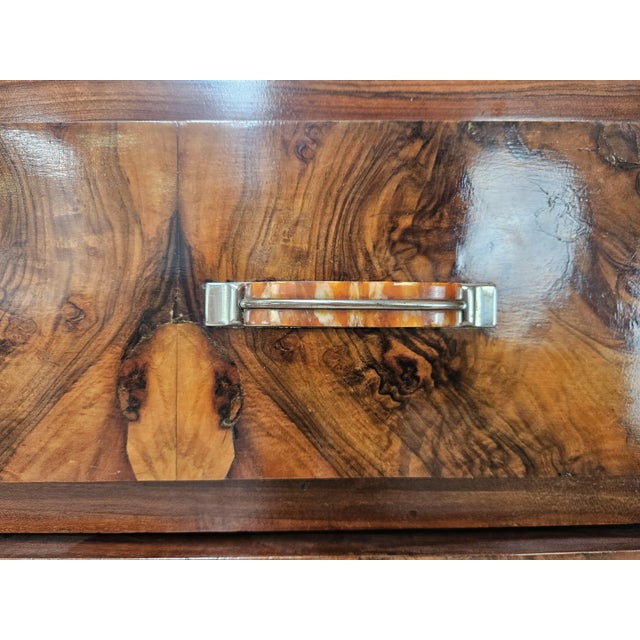 Art Deco Walnut Burl Sideboard with Mirror, 1940 For Sale - Image 11 of 18