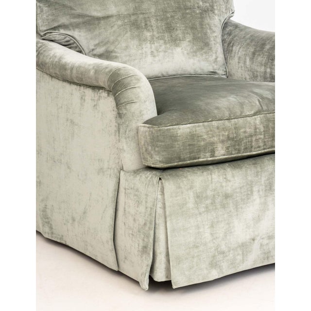 Gray Baker Gray Velvet Upholstered Chairs and Ottoman For Sale - Image 8 of 12