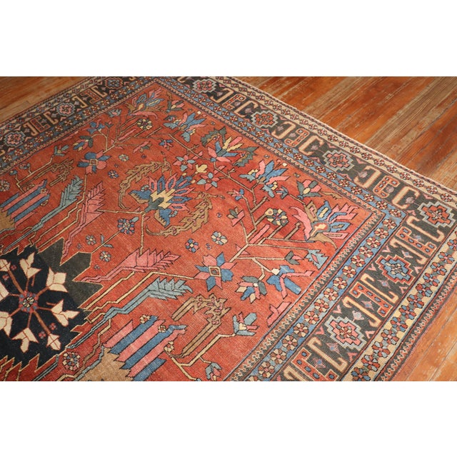 Antique Zabihi Collection Persian Heriz Rug For Sale - Image 4 of 12