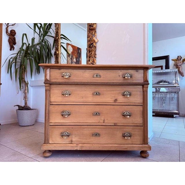 Original Art Nouveau 3-Drawer Chest of Drawers Dimensions: Height x Width x Depth 90 x 109 x 57 cm. For sale is a very...