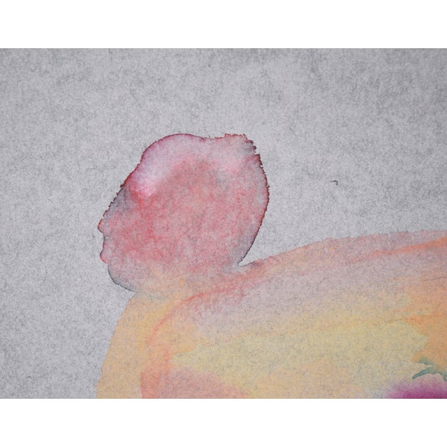 Magenta and Yellow Abstract Expressionist Composition in Acrylic on Paper Abstract in bright colors on heavy grey paper by...