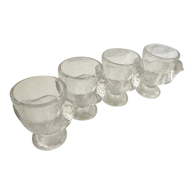 Set of 4 Luminac French Glass Egg Cups/Holders For Sale