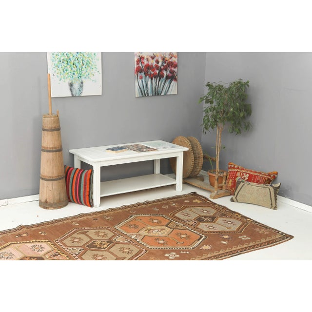 Mid 20th Century Vintage Decorative Turkish Kars Kilim Rug For Sale In Los Angeles - Image 6 of 7