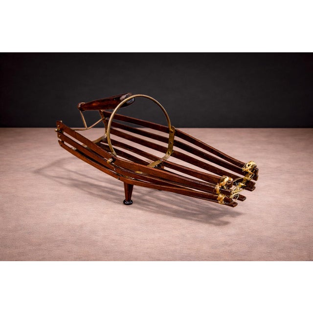 Mid-Century Modern 1960s Wine Holder in Rosewood & Metal, Unknown For Sale - Image 3 of 8
