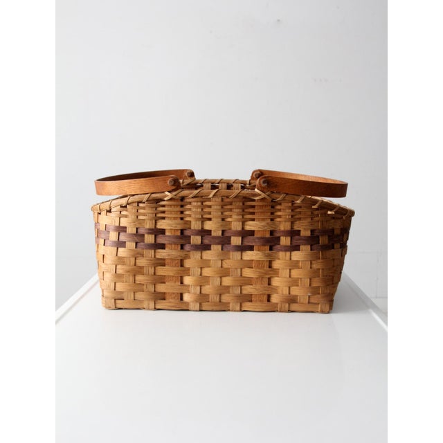 Mid 20th Century Vintage Hand-Painted Farmhouse Basket For Sale - Image 5 of 13