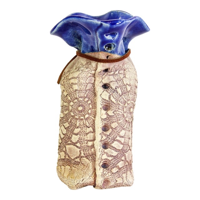 Vintage Hand Thrown Pottery Vase For Sale