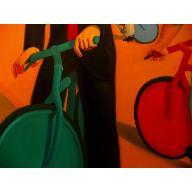 Paul Rossi Chromatic Bicycles. Contemporary Figurative Oil Painting 2018 For Sale - Image 4 of 7