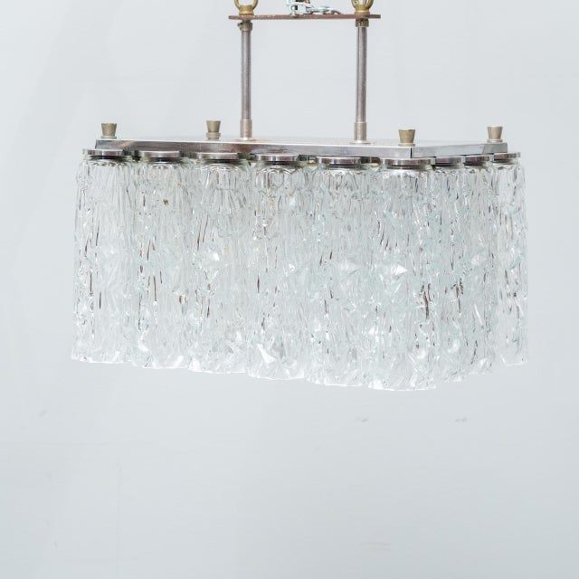 Two-Light Metal and Glass Pendant Light, 1970s For Sale - Image 3 of 8