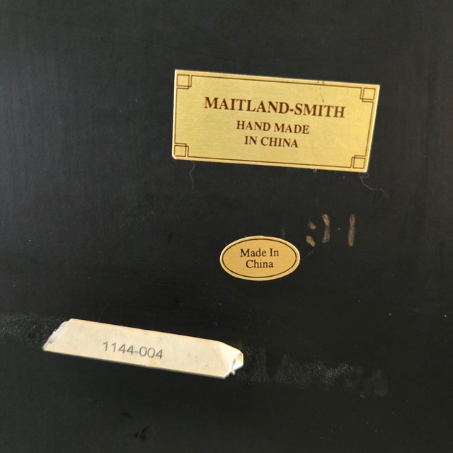 Brown 1980s Maitland Smith Ornate Hinged Mahogany Chest With Brass Ball Feet Leaf Finnial For Sale - Image 8 of 18