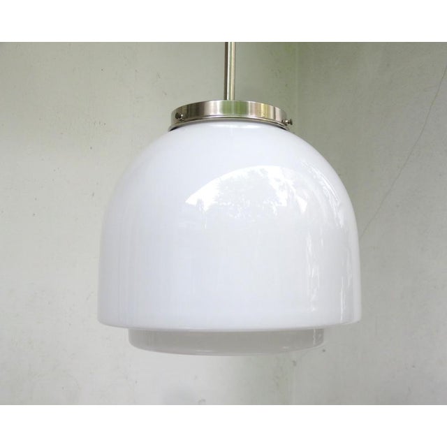 Bauhaus Bauhaus Ceiling Lamp in Opalinglas & Nickel-Plated from WMF Ikora, 1920s For Sale - Image 3 of 18