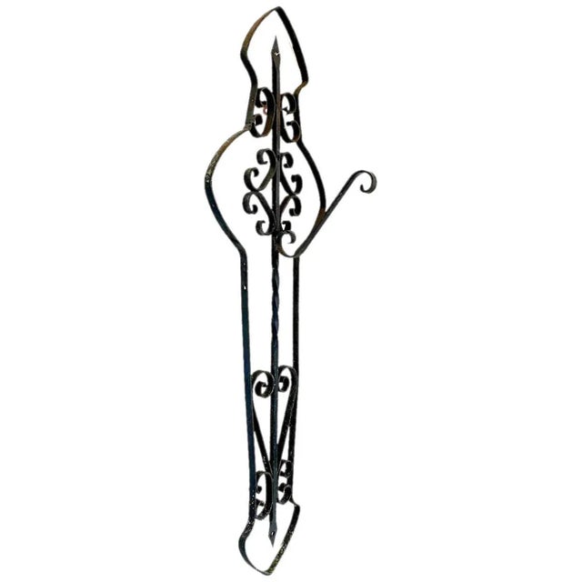 Large American Wrought Iron Lantern / Plant Hanger Wall Bracket For Sale - Image 10 of 10