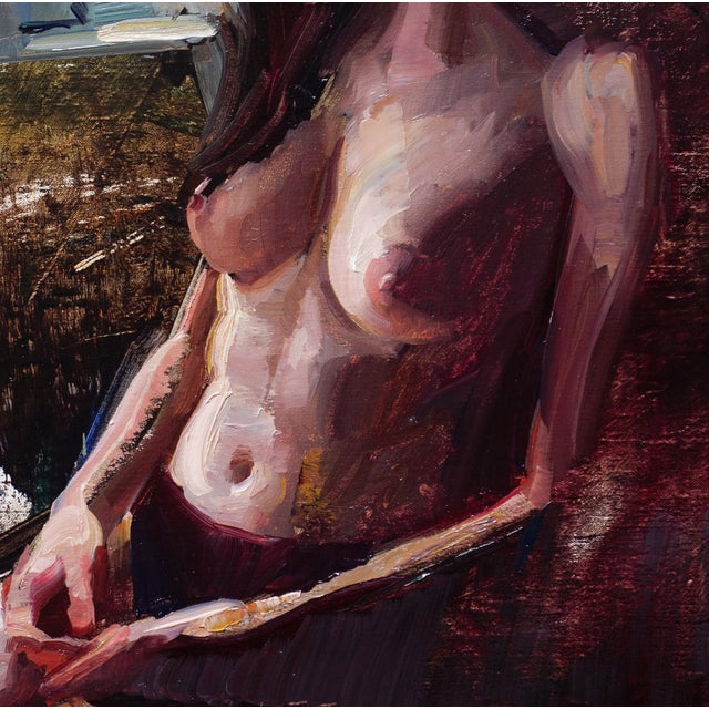 Early 21st Century Stillness by Matt Talbert | Oil on linen of a seated nude woman in soft light For Sale - Image 5 of 5