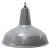 Vintage British Industrial Grey Enamel and Brass Pendant Light For Sale - Image 6 of 6