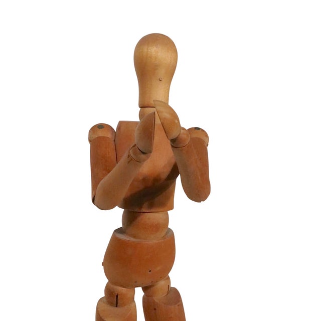 Vintage Jointed Wood Artist Model Mannequin on Stand C 1970's For Sale - Image 10 of 10