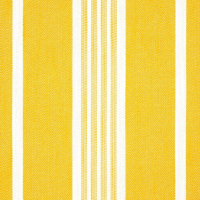 Traditional Sample - Schumacher Hampton Stripe Indoor/Outdoor Fabric, Canary For Sale - Image 3 of 5