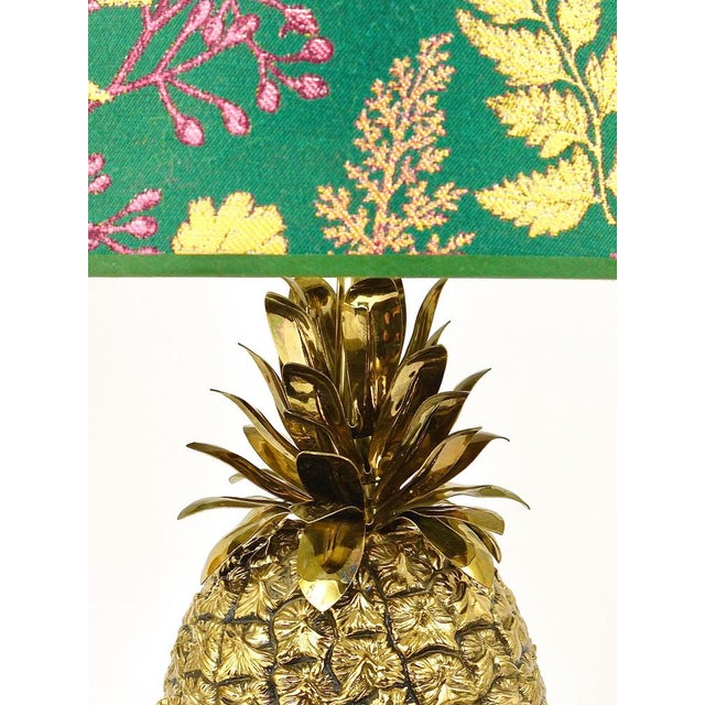 Plastic Hollywood Regency Pineapple Brass Table Lamp by Mauro Manetti, Italy, 1970s For Sale - Image 7 of 18