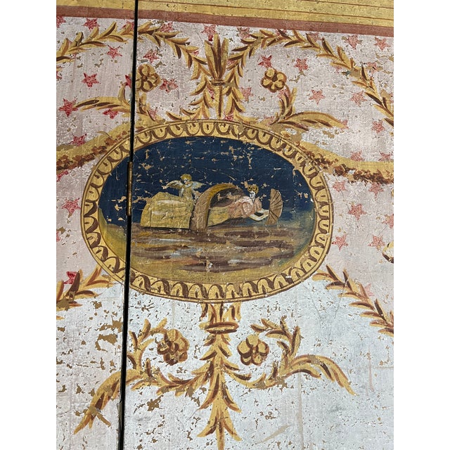 Mid 20th Century Large Neoclassical Pompeian Style Six Panel Folding Screen With Trompe L’Oeil Interior Scene For Sale - Image 5 of 12