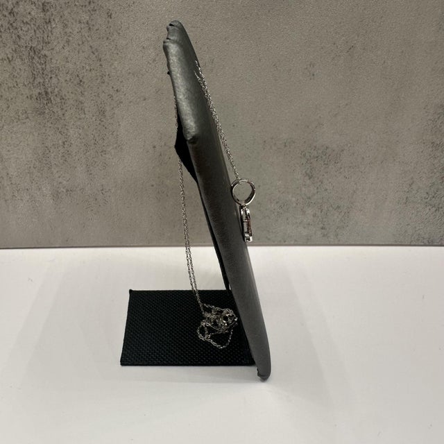 Contemporary Diamond Hamsa Necklace in 10kt White Gold – 0.25ctw, 18in, New For Sale - Image 3 of 5