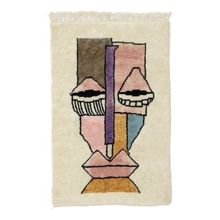 Hand-Knotted Wool Rug by Azele Studio For Sale