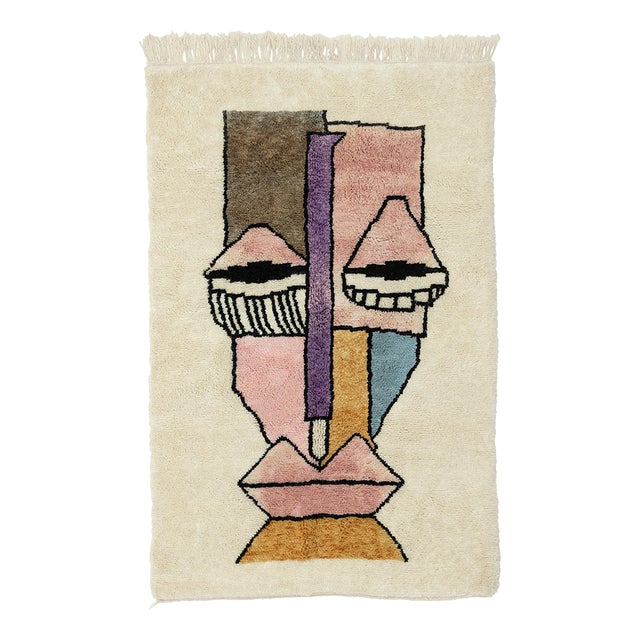 Hand-Knotted Wool Rug by Azele Studio For Sale