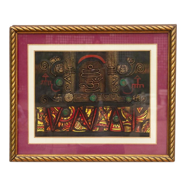 Mixed Media Tribal Indian Relief Art For Sale