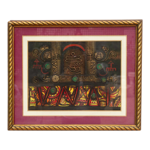 Mixed Media Tribal Indian Relief Art