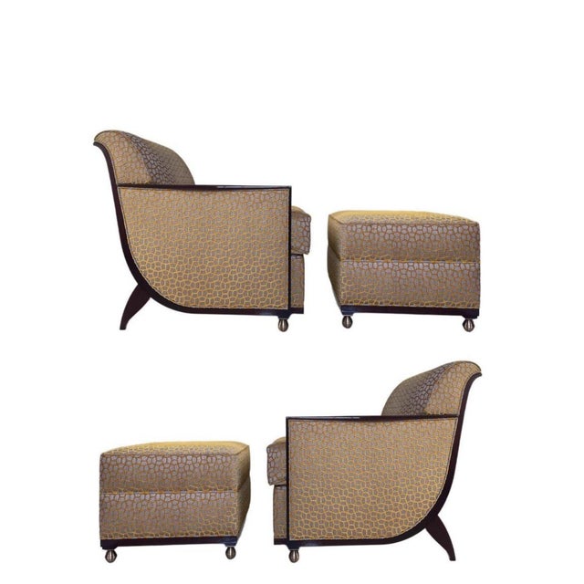 Wood Set of Sculptural Lounge Chair and Ottomans by Jean-Rémy Couradette, France, 2003 For Sale - Image 7 of 9