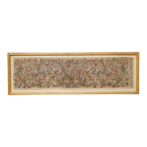Large Italian Silk Embroidery Textile Panel, Framed