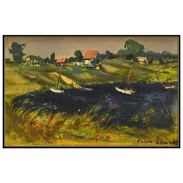 Message us to inquire about custom framing options! (Included for free with every purchase) The artwork here, "Boats on...