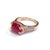 Bochic “Orient” Natural Ruby & Topaz Solitaire Ring Set In 18K Gold & Silver For Sale - Image 4 of 11