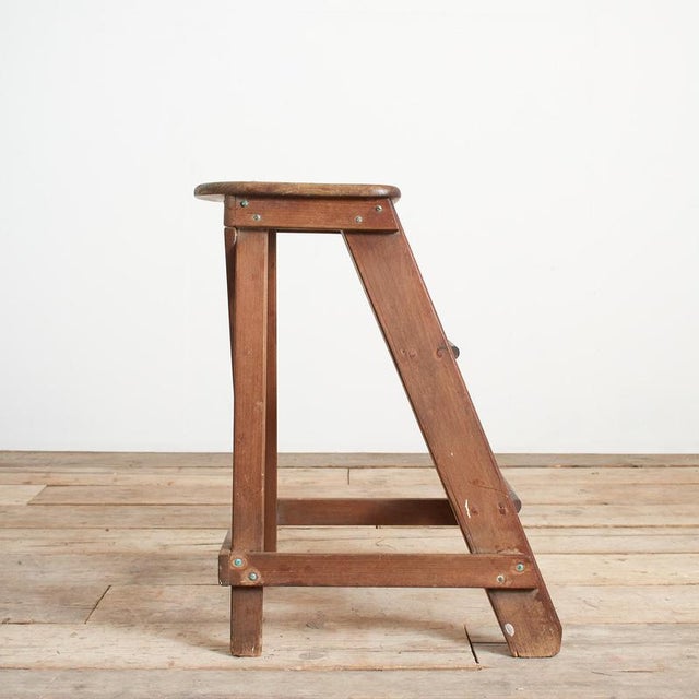 Wood Antique Short Library Stepladders For Sale - Image 7 of 8