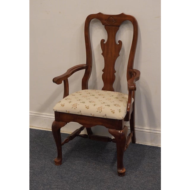 KELLER FURNITURE Solid Cherry Traditional Style Splat Back Dining Arm Chair 39.5" High 21" Wide 24" Deep Seat: 19" High...